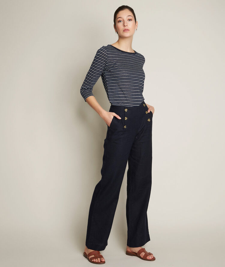 Gestreiftes top lurex riviere violett.