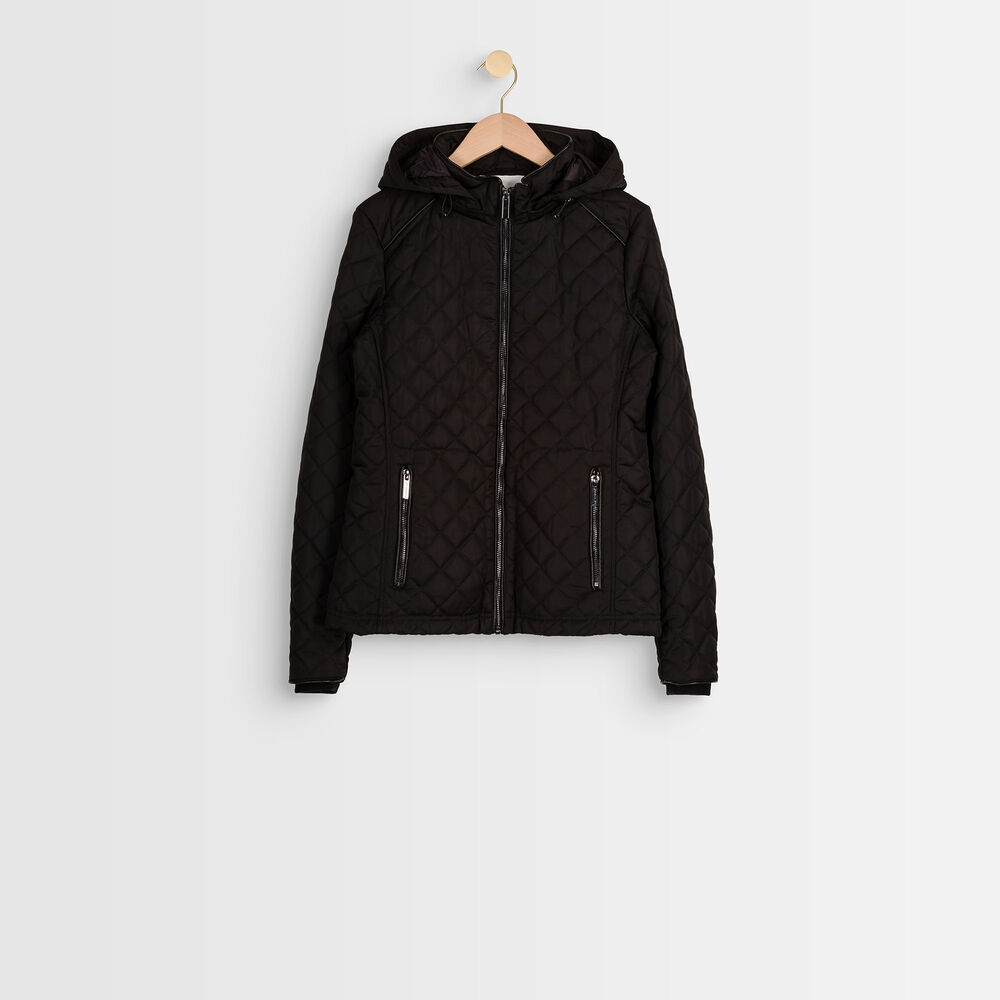 Zwarte parka met kap quathy noir.