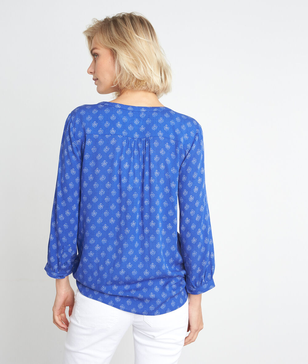 Blouse fluide imprimée myosotis adelia myosotis.
