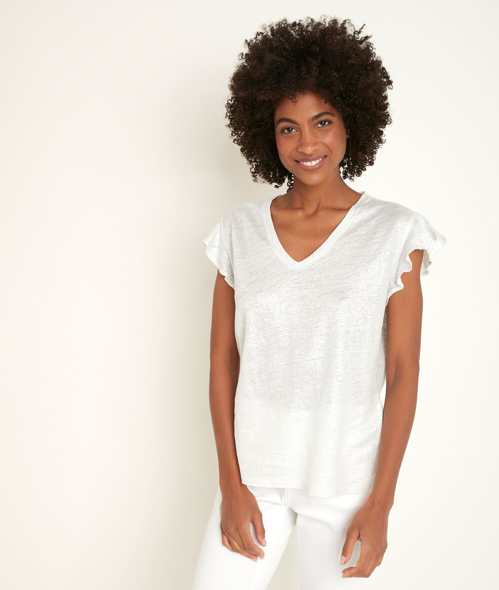 Top en lin gris diva gris pale.