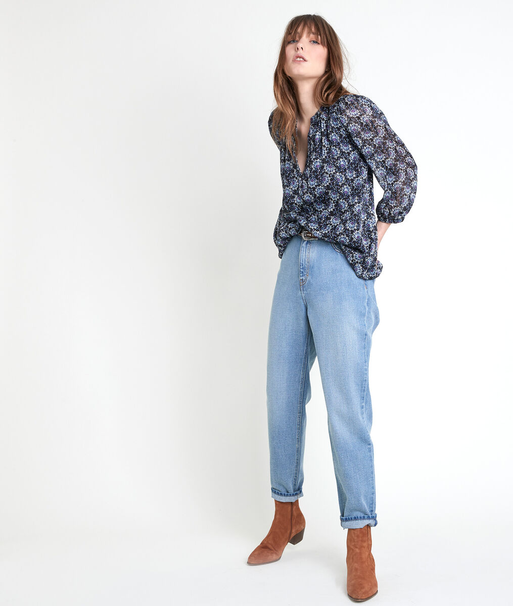 Blouse marine imprimée Elsa | 1-2-3 Blouse marine imprimée Elsa PhotoZ | 1-2-3