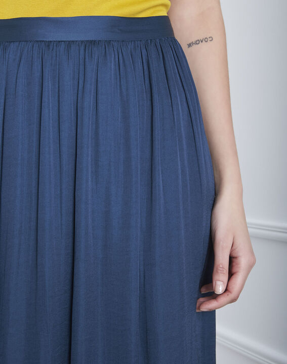 Jupe bleue longue effet satin Sissi | 1-2-3 Jupe bleue longue effet satin Sissi PhotoZ | 1-2-3