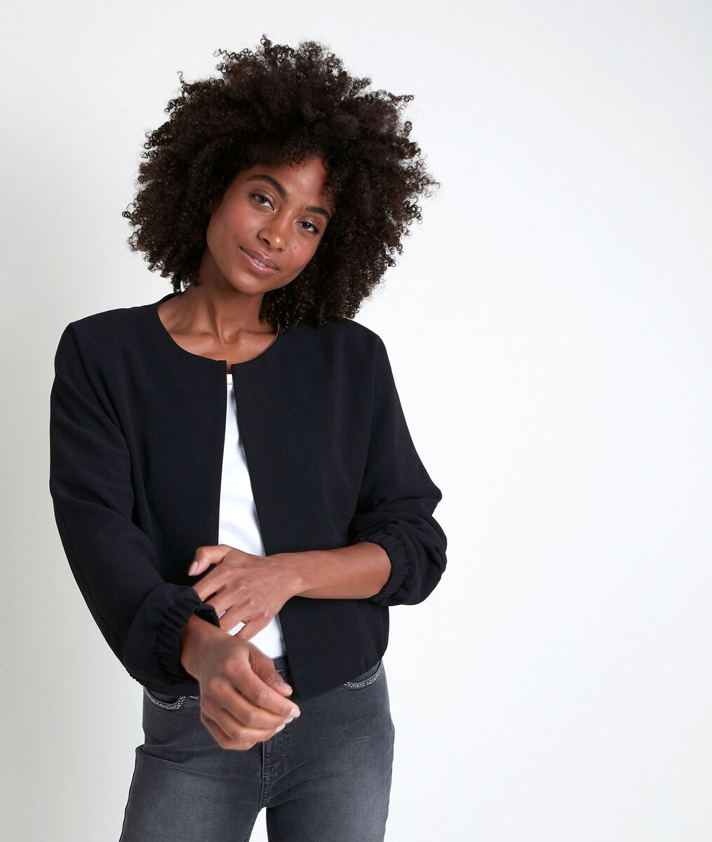 Veste en crêpe noire Taya | 1-2-3 Veste en crêpe noire Taya PhotoZ | 1-2-3