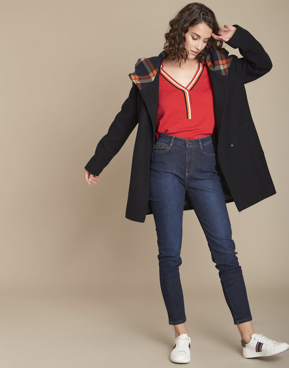 Pull rouge col V fantaisie Fly | 1-2-3 Pull rouge col V fantaisie Fly PhotoZ | 1-2-3