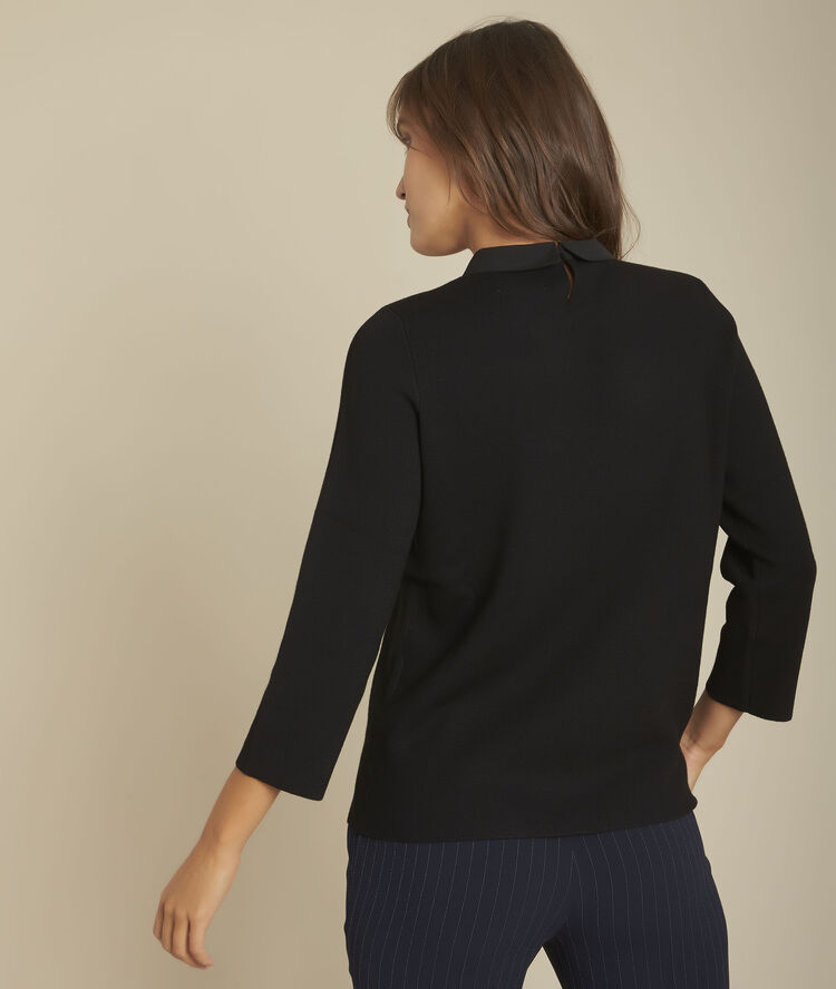 Pull noir encolure fantaisie fascinant noir.