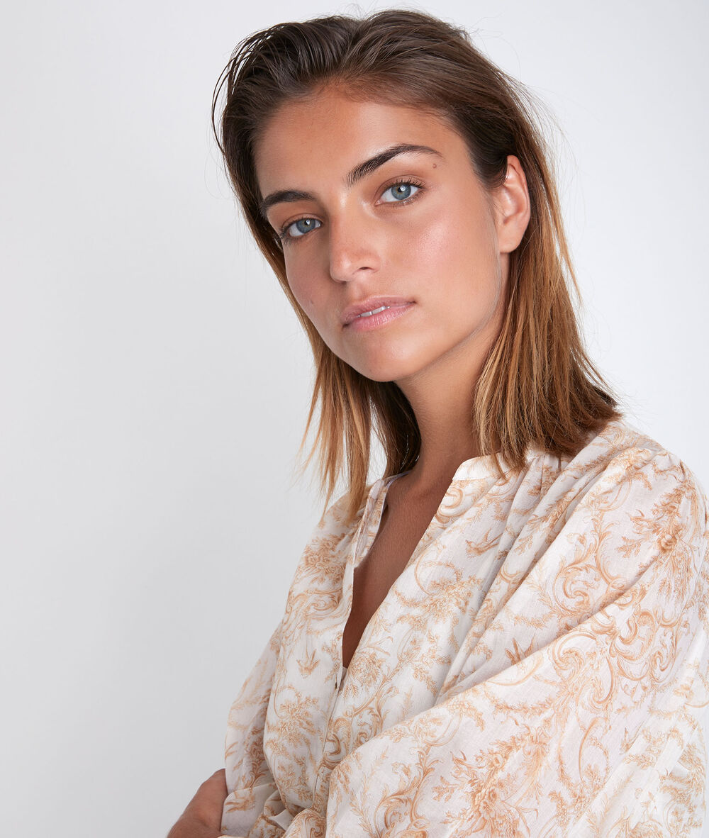 Blouse imprimé cachemire jabia ecru.