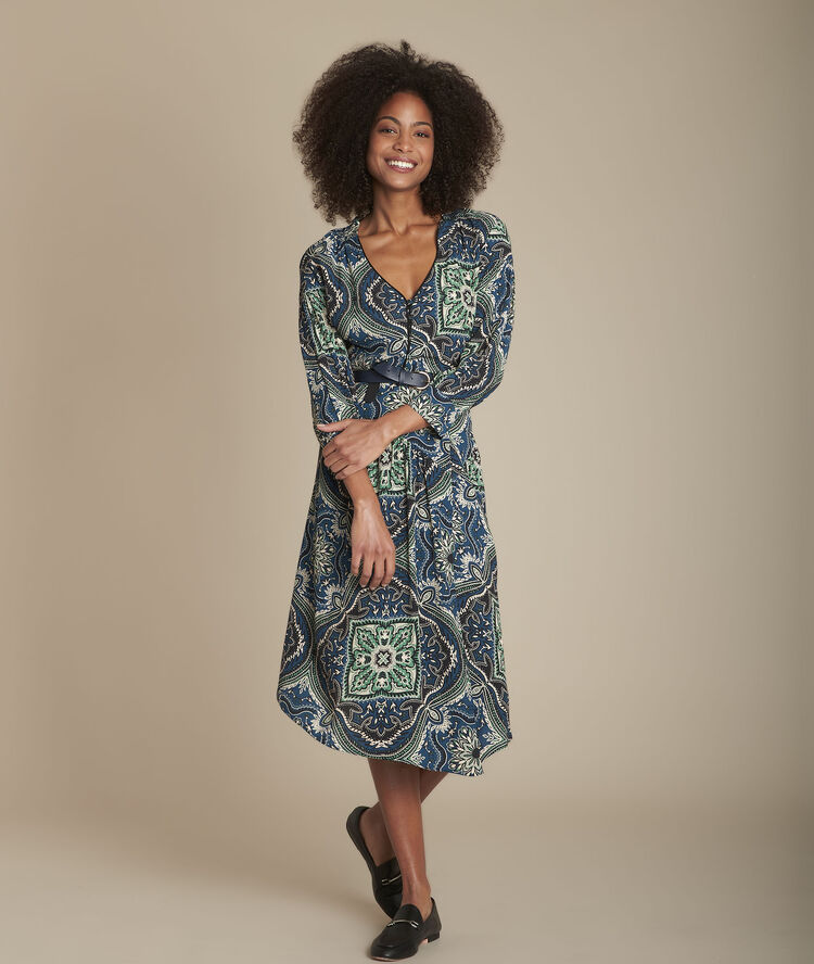 Jurk met kasjmierprint ida marine.