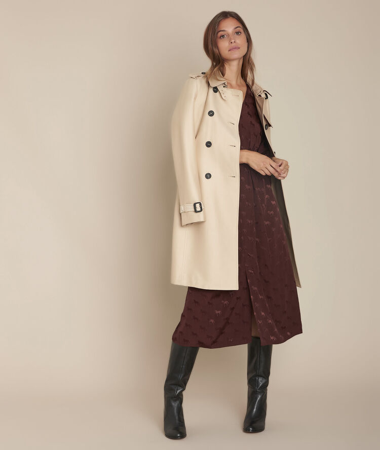 Robe en jacquard imprimé cheval imagine marron fonce.