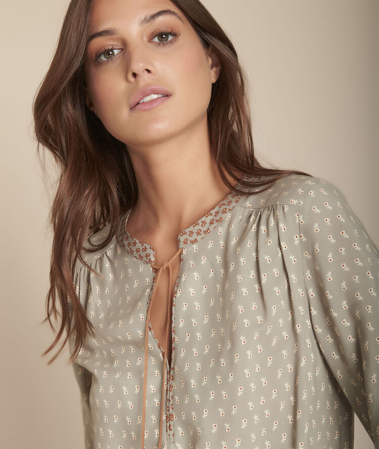 Blouse imprimée miola caramel.