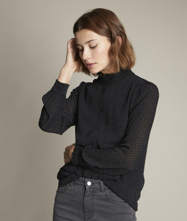 Blouse noire plumetis Eve marie | 1-2-3 Blouse noire plumetis Eve marie PhotoZ | 1-2-3