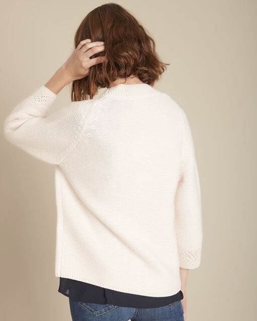Gilet en maille poudre ficelle poudre.