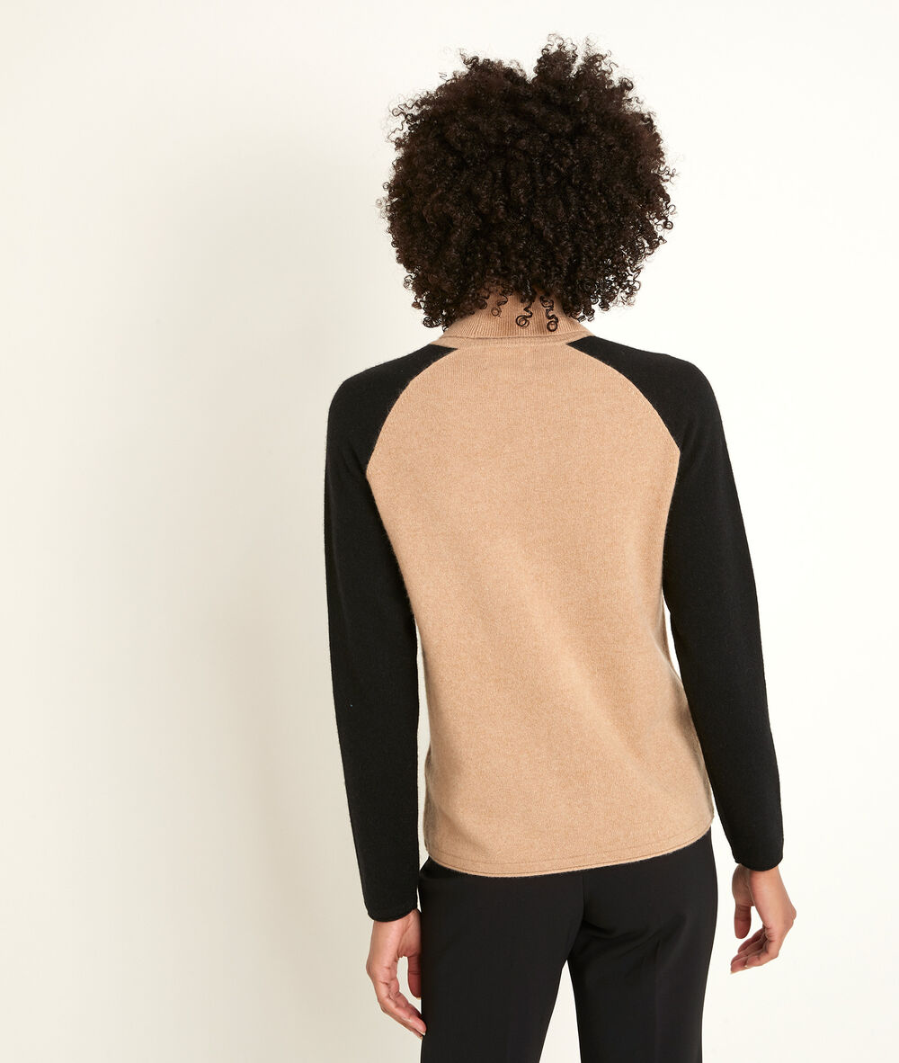 Pull en cachemire à col roulé roméo noir.