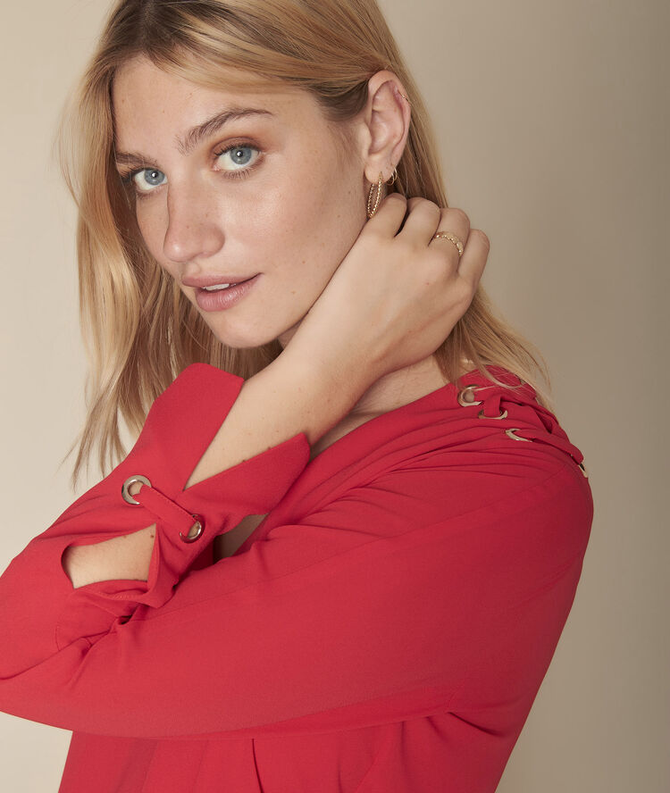 Rode blouse met ringetjes melody grenade.