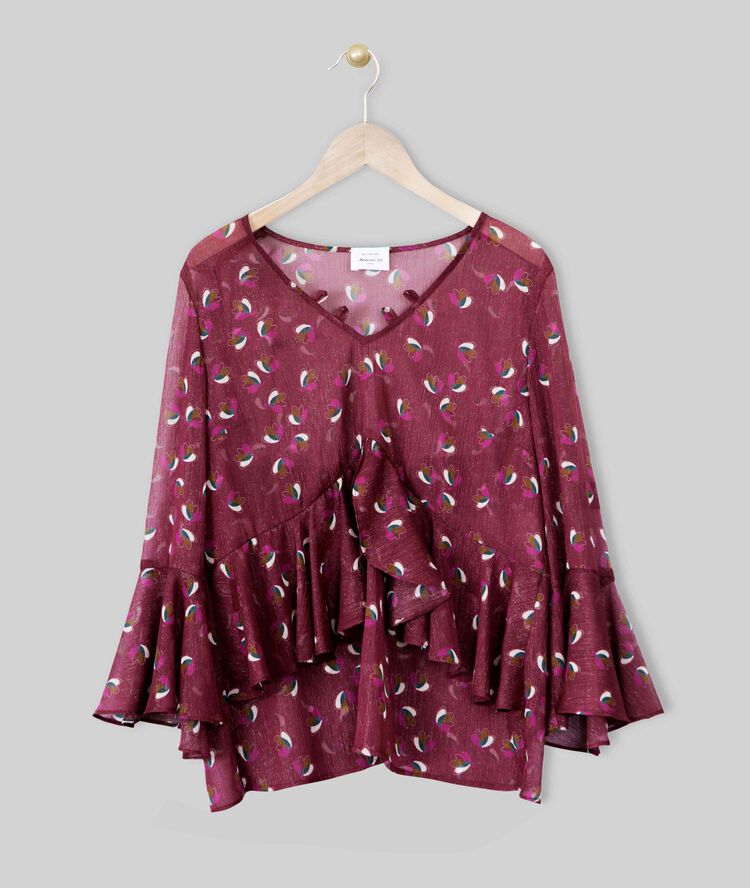 Blouse pourpre imprimée munich pourpre.
