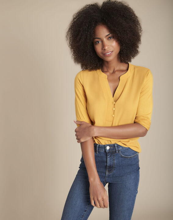 Blouse bimatière ambre Mira | 1-2-3 Blouse bimatière ambre Mira PhotoZ | 1-2-3