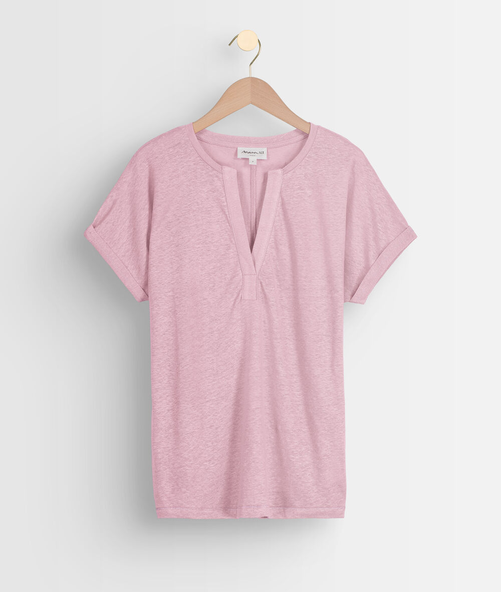 Top en lin biologique mauve ilaria mauve.