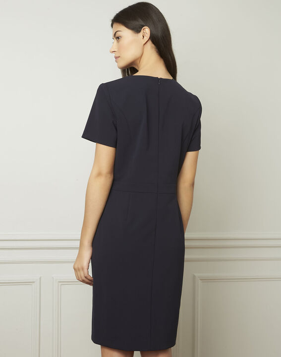 Robe marine détails boutons Lucia | 1-2-3 Robe marine détails boutons Lucia PhotoZ | 1-2-3