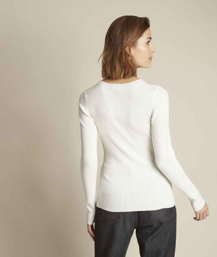Pull côtelé écru délice ecru.
