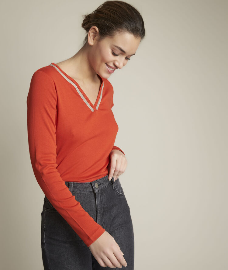 Tee-shirt co tunisien orange rabat orange vif.