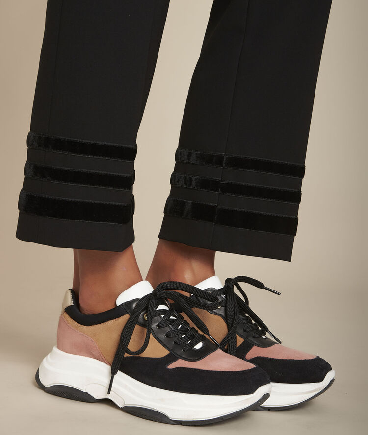 Pantalon en microfibre noir eddy noir.