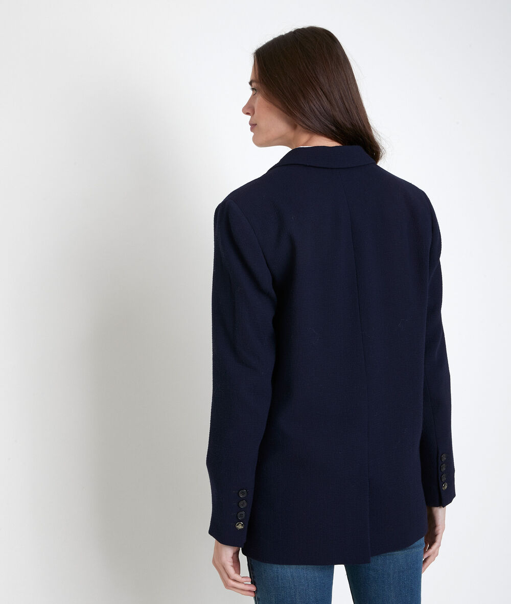 Veste marine gaufrée thais marine.