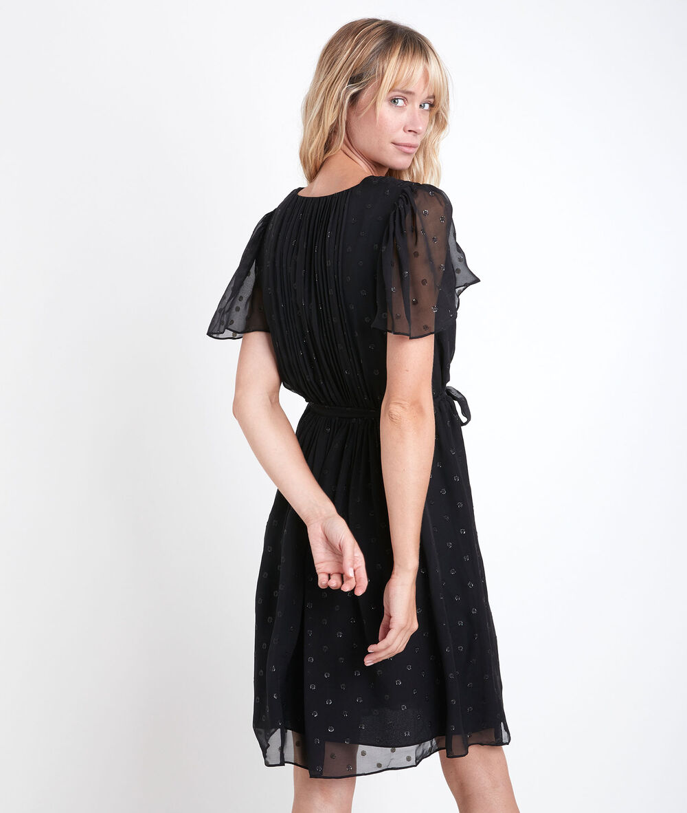 Robe en soie lurex charline noir.