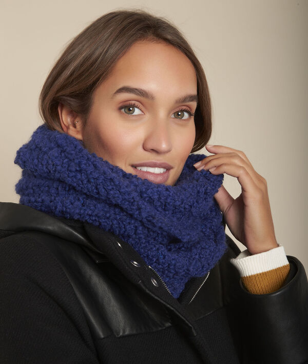 Snood bleu en laine mélangée Ginger | 1-2-3 Snood bleu en laine mélangée Ginger PhotoZ | 1-2-3