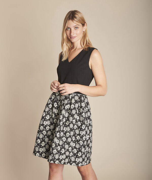 Robe corolle bimatière imprimé fleuri Robyn | 1-2-3 Robe corolle bimatière imprimé fleuri Robyn PhotoZ | 1-2-3