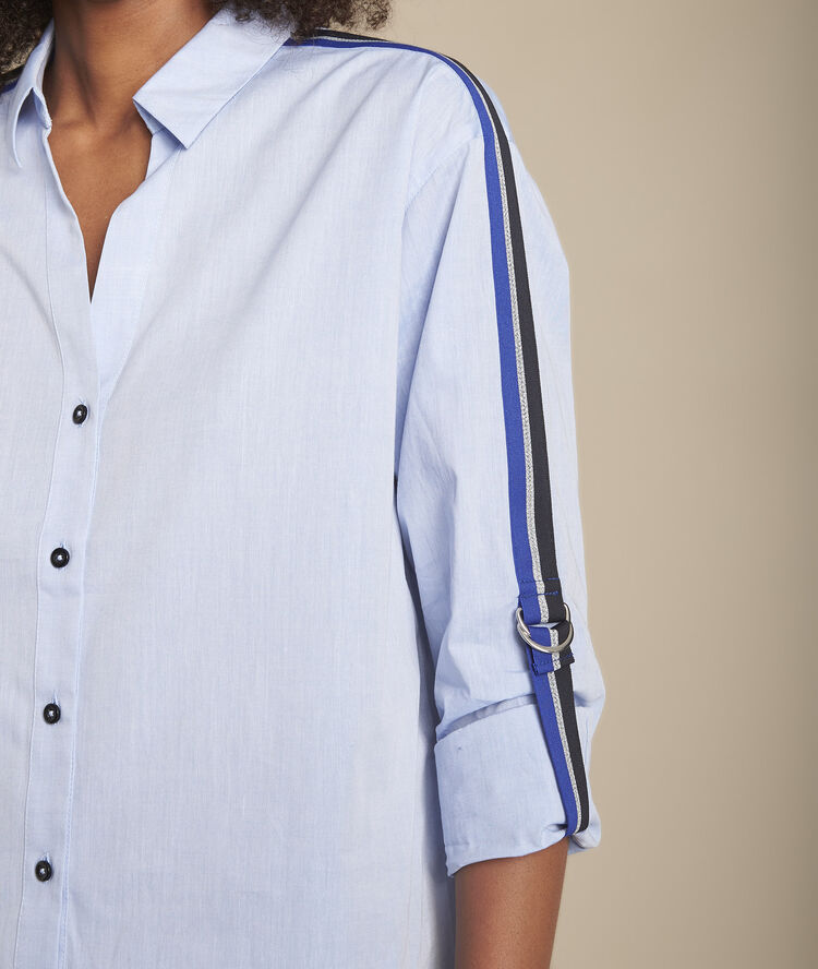 Blouse bleue en popeline mauranne bleu ciel.