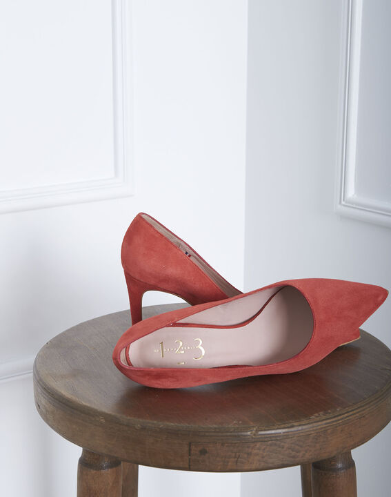 Escarpins corail effet velours Kelly | 1-2-3 Escarpins corail effet velours Kelly PhotoZ | 1-2-3