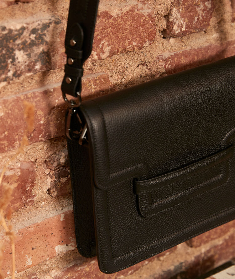 De 123 van zwart leer zwart.