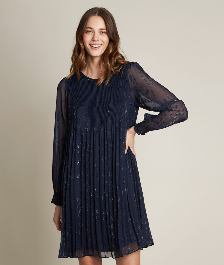 Robe pliss&eacute;e lurex coralia violet.