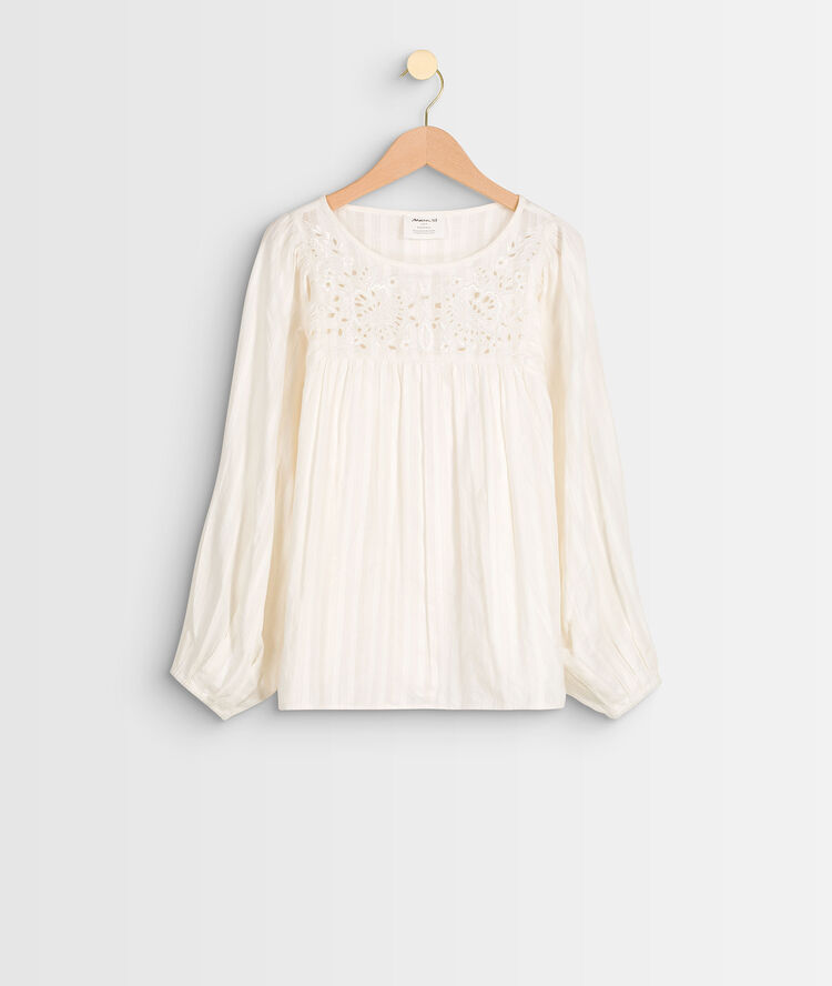 Blouse brodée jania ecru.