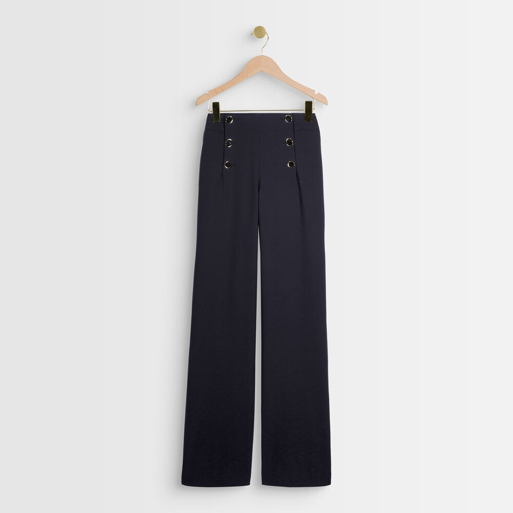 Pantalon à pont en microfibre marine hubert marine.
