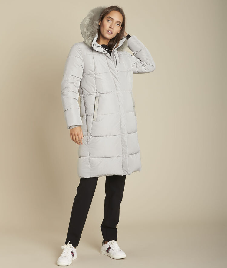 Grijs lang donsjack liliane chine moyen.