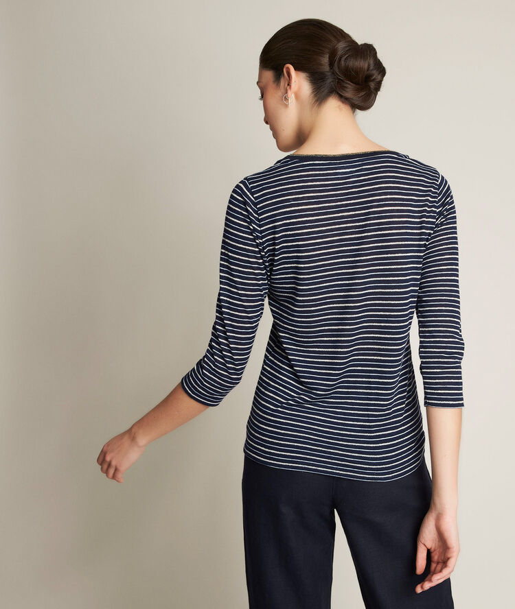 Gestreiftes top lurex riviere violett.