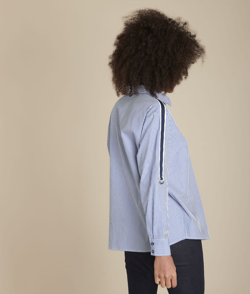 Chemise rayée cathleen bleu ciel.