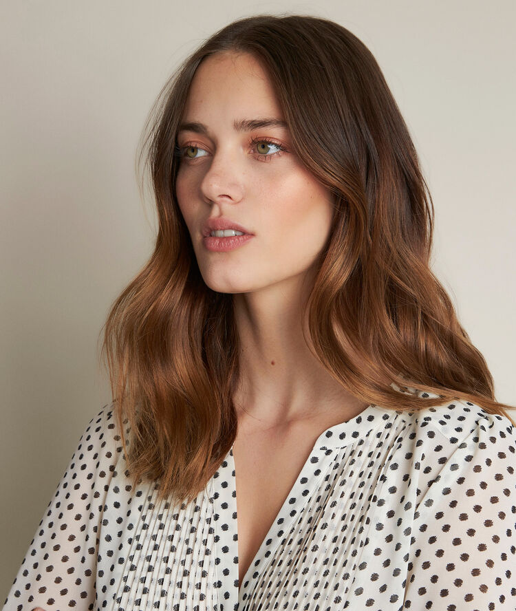 Blouse imprimé pois emel ecru.