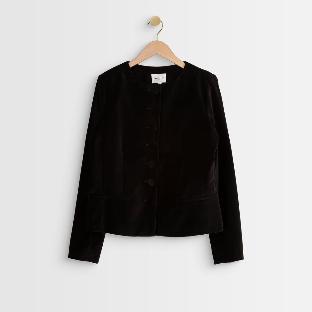 Veste en velours tania noir.