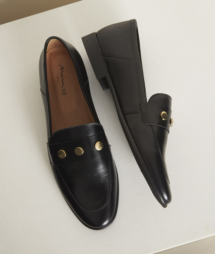 Mocassins en cuir julia noir.