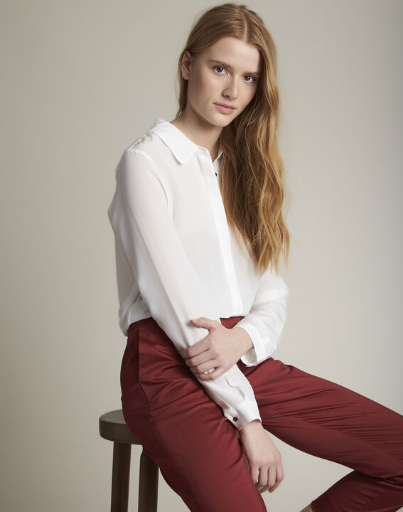 Ecru zijden hemd Maelle | 1-2-3 Ecru zijden hemd Maelle PhotoZ | 1-2-3