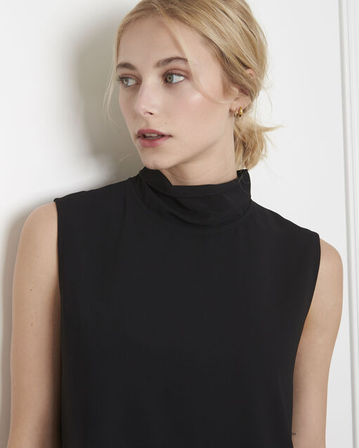 Top noir col foulard chimene noir.