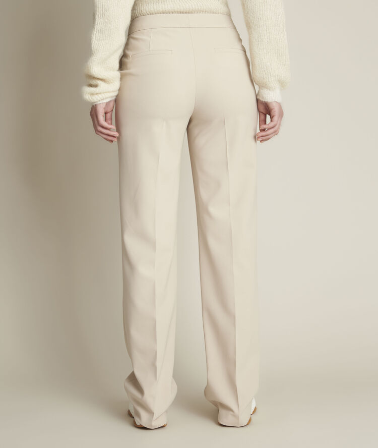 Pantalon large en microfibre icare greige.