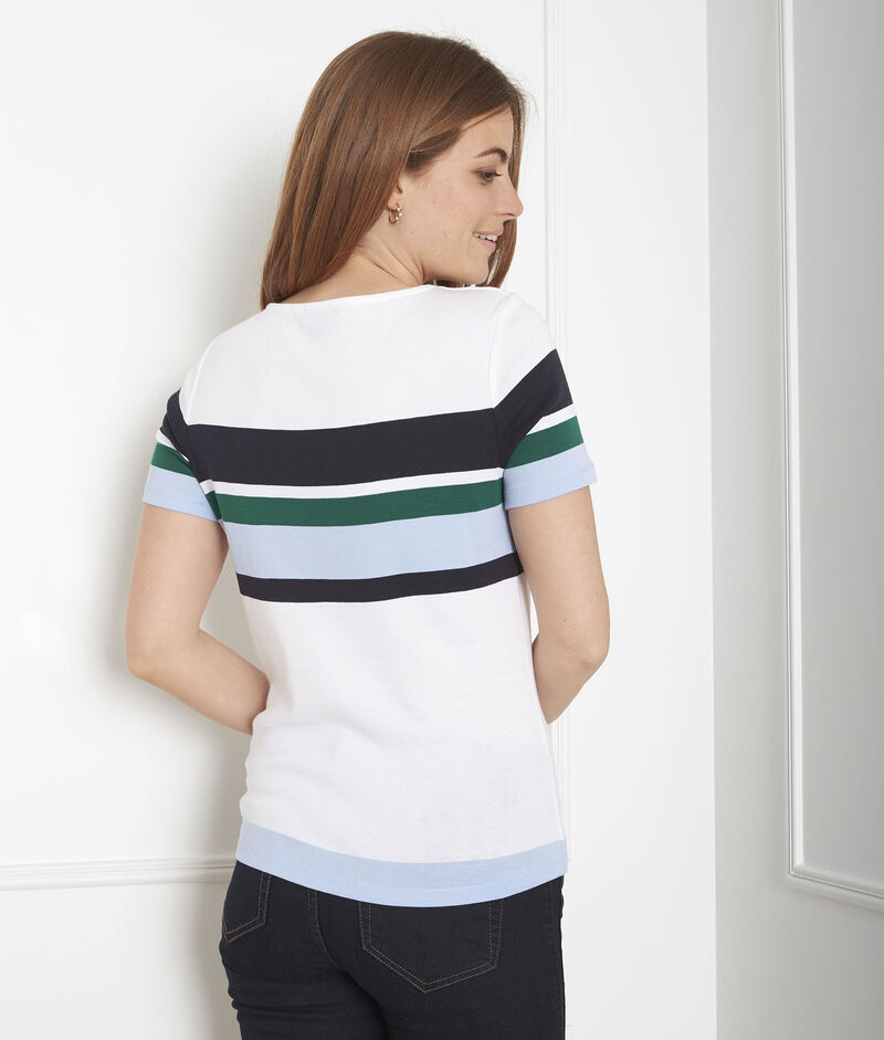 Tee-shirt vert rayé gasayat emerald.