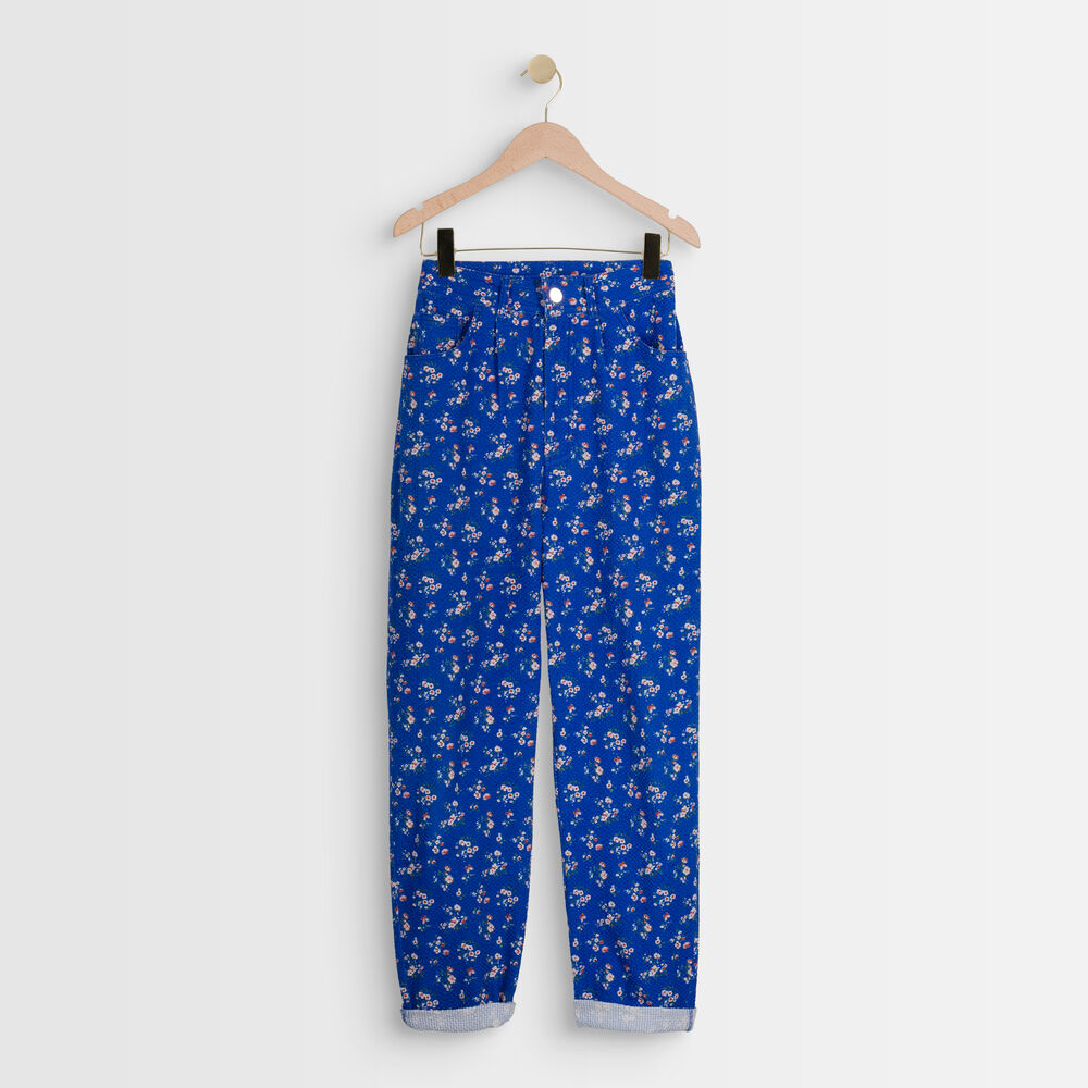 Pantalon carotte imprimé flower myosotis.