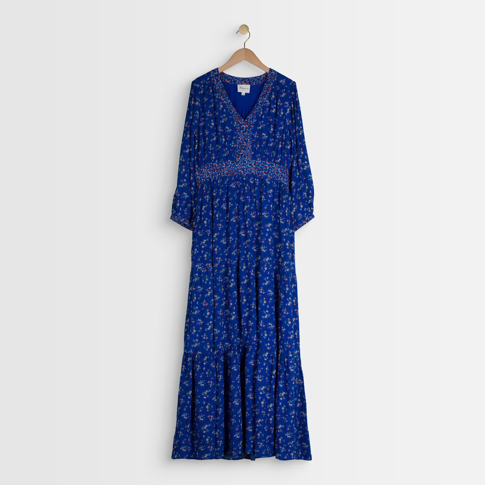Robe longue myosotis imprimée loanne myosotis.