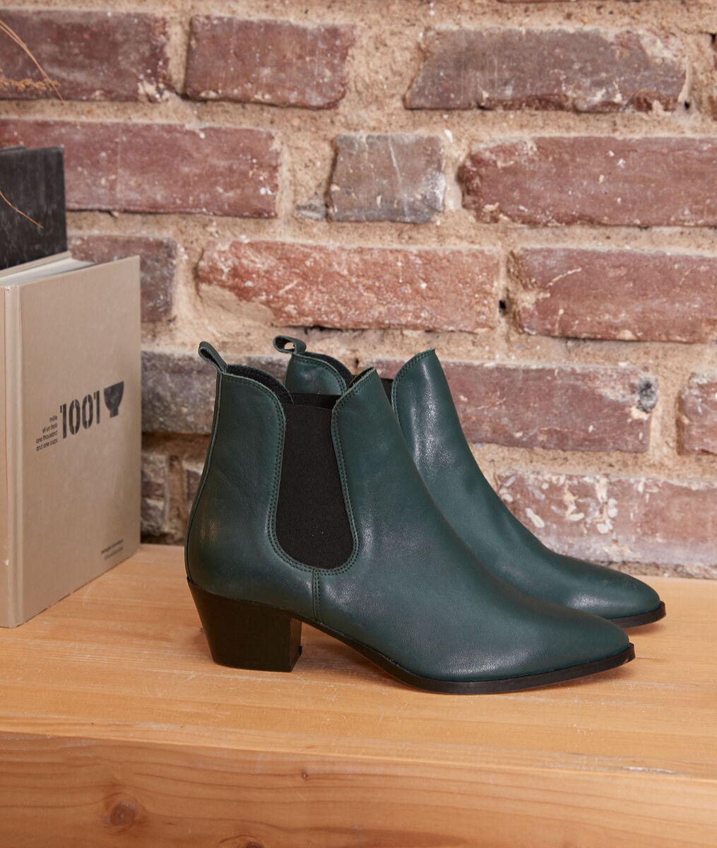 Bottines en cuir émeraudes Vera | 1-2-3 Bottines en cuir émeraudes Vera PhotoZ | 1-2-3