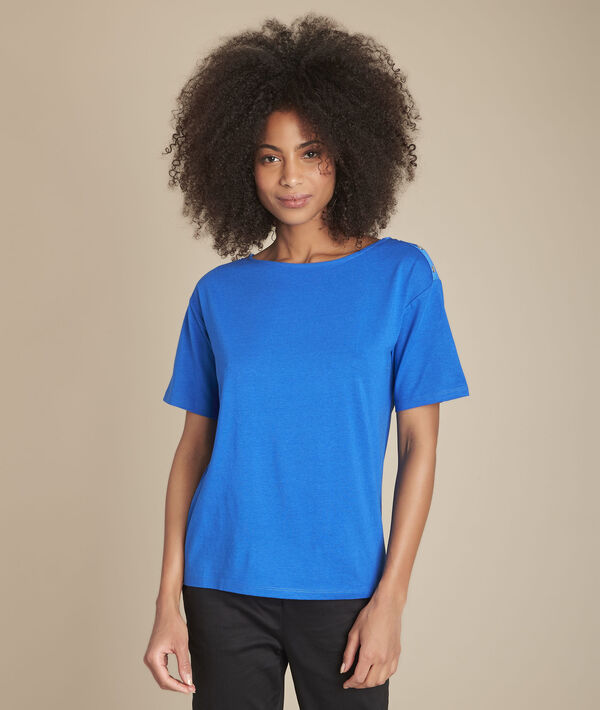 Tee-shirt bleu col bateau Calvi | 1-2-3 Tee-shirt bleu col bateau Calvi PhotoZ | 1-2-3