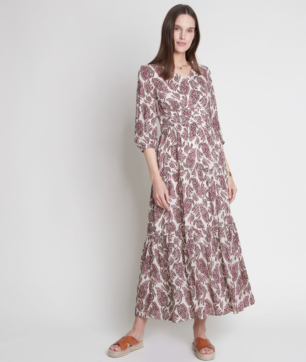Robe longue rose imprimée Leonor | 1-2-3 Robe longue rose imprimée Leonor PhotoZ | 1-2-3