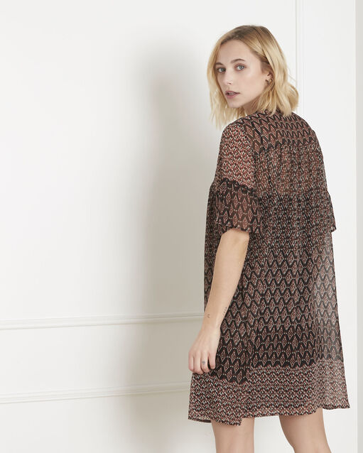 Robe noire imprimé ethnique lucette noir.